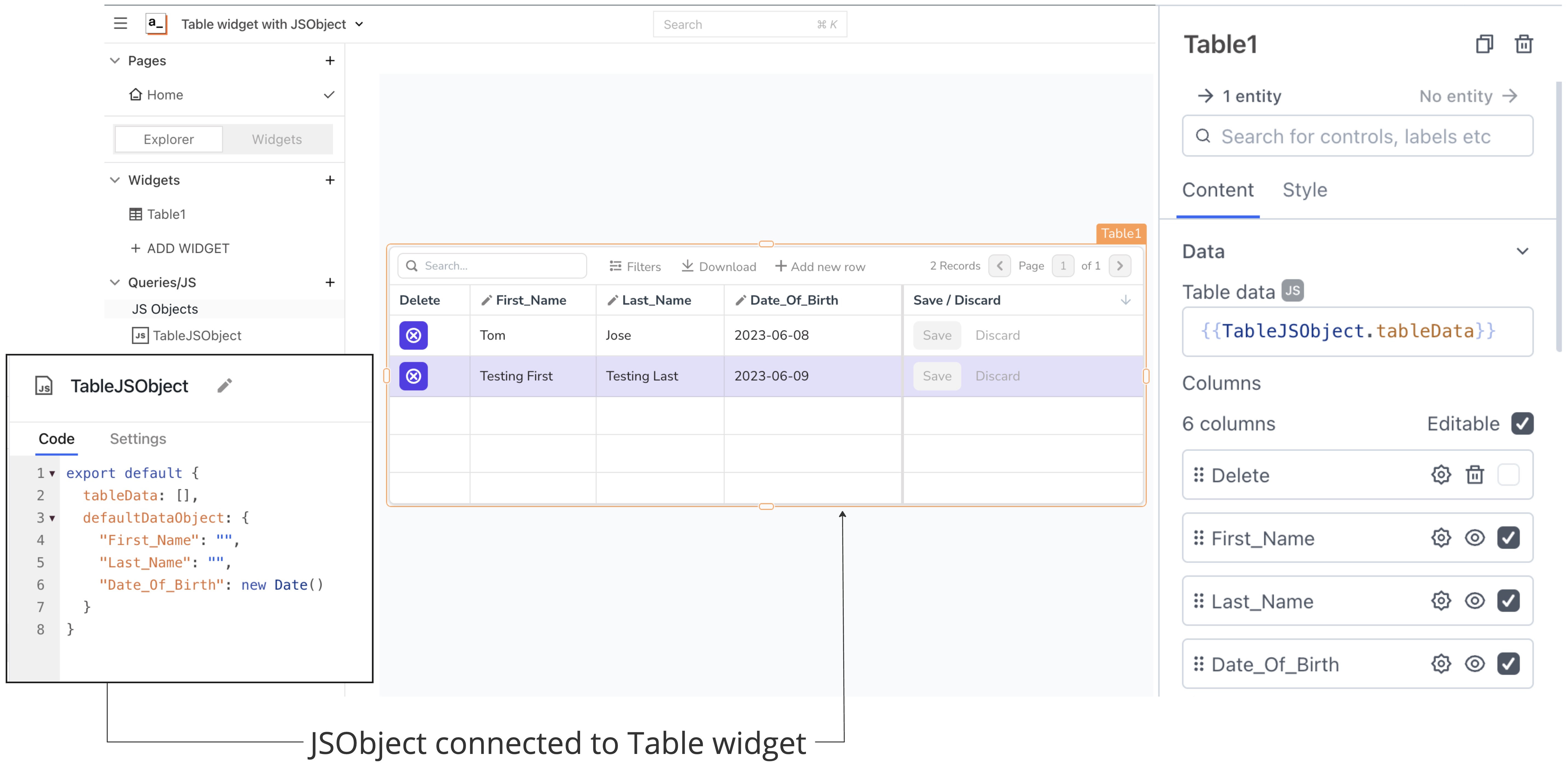 Table Widget - Read Data