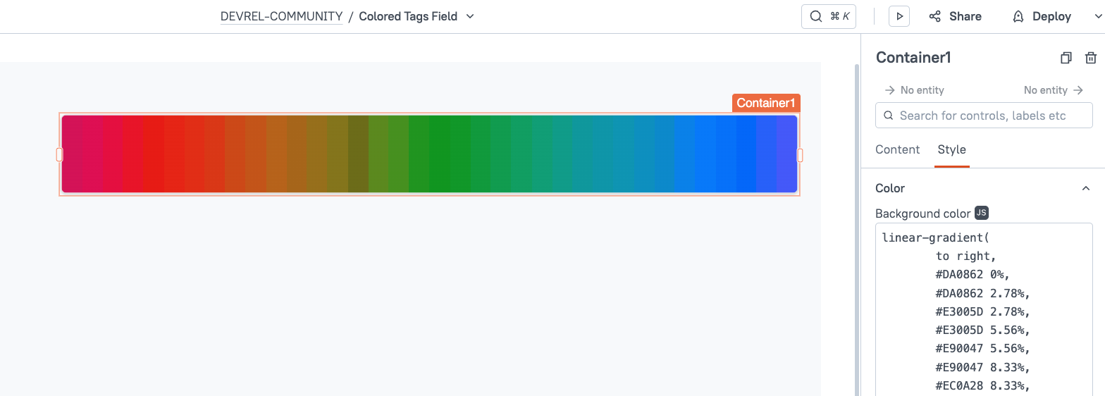 linear gradient container widget