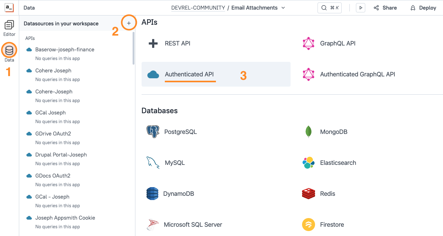 authenticated API datasource