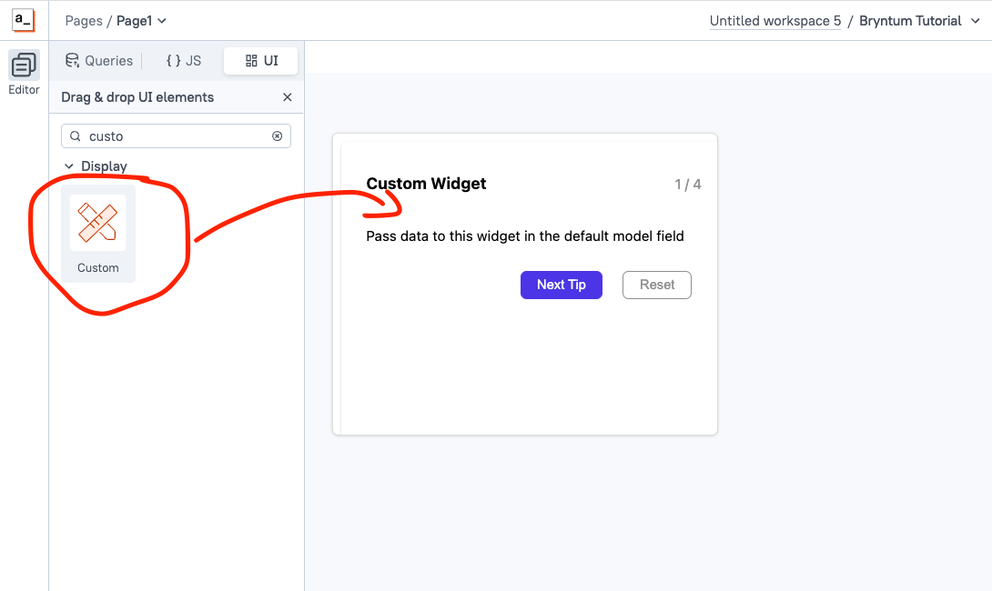 drag custom widgets