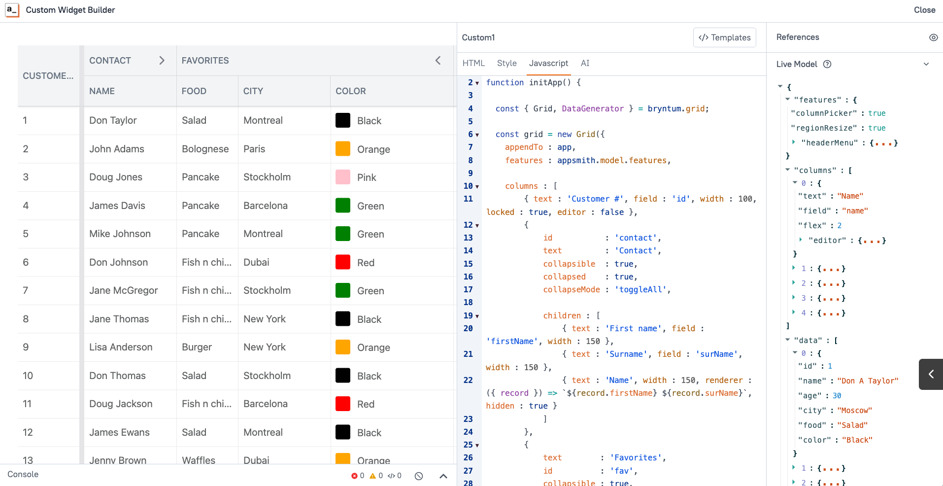 bryntum documentation appsmith