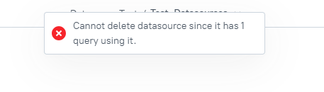 cannot delete datasource error