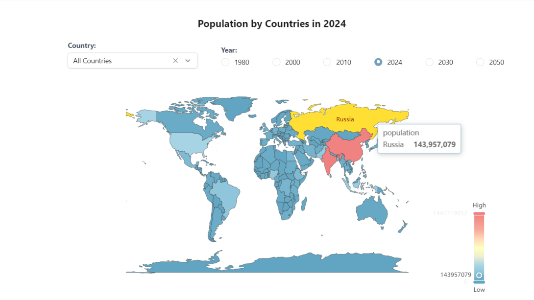 Population Maps by Custom Widget