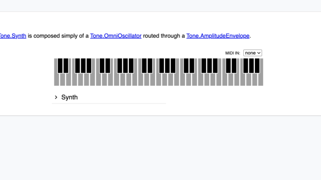 Tonejs Synth