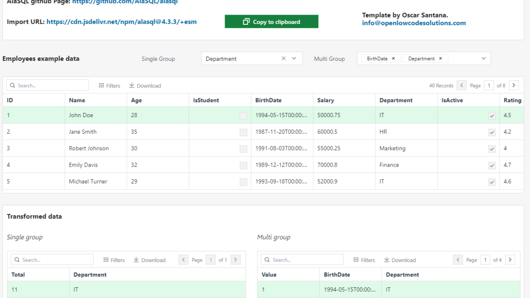 Alasql Library Use Case