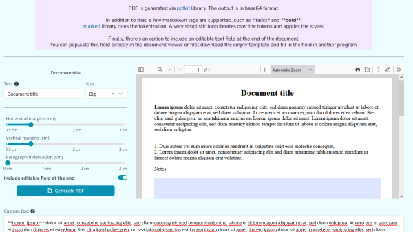 PDF Generator Template 