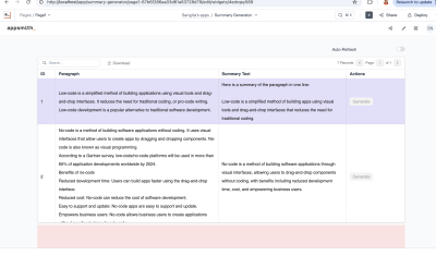 Simple RAG Application to Summarize Paragraph Using Local Appsmith + Ollama+ Google Sheet  cover image