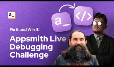 Thumbnail for the Appsmith Live Debugging Challenge: Fix It and Win It! video