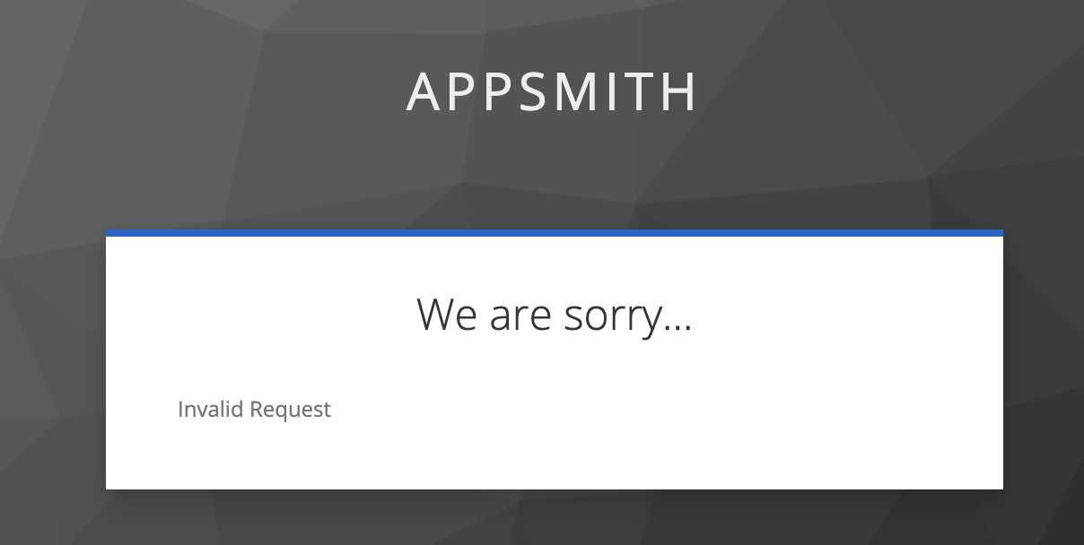 Invalid Request error