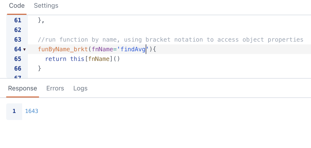 bracket notation to run function