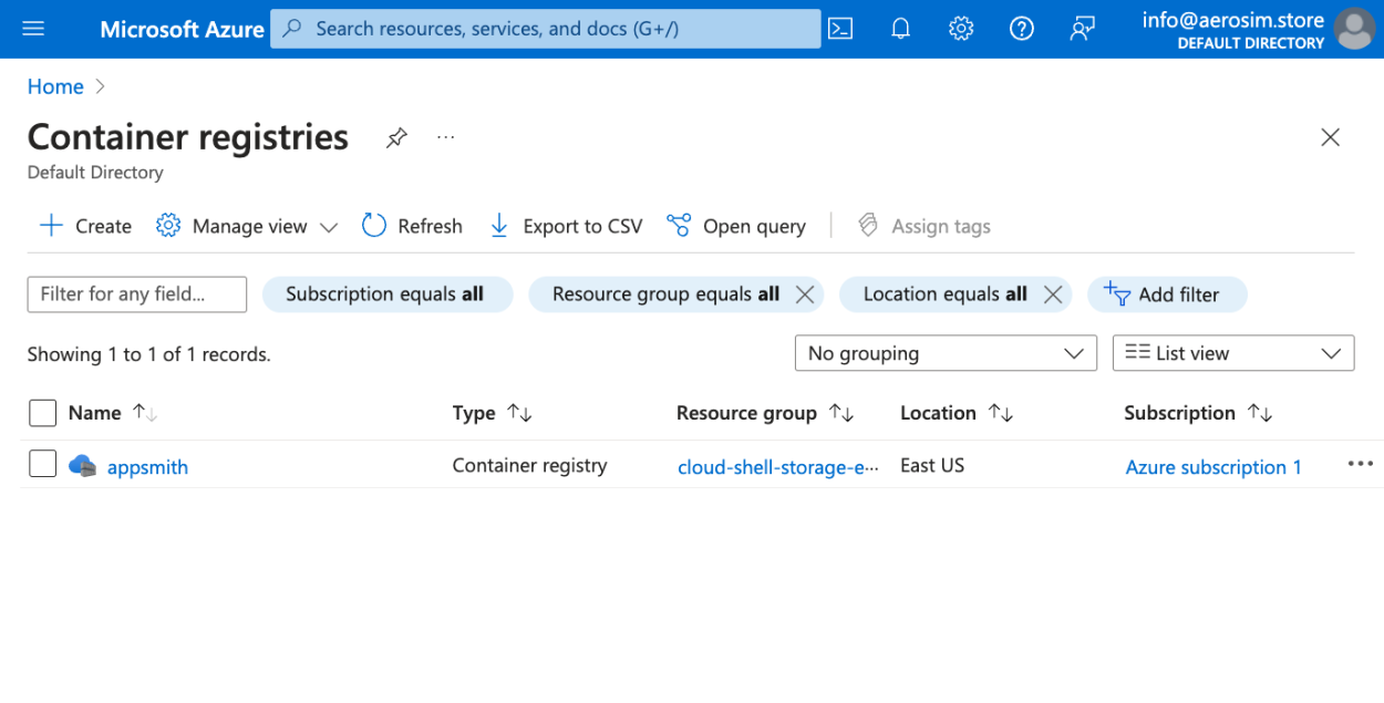 azure container registry