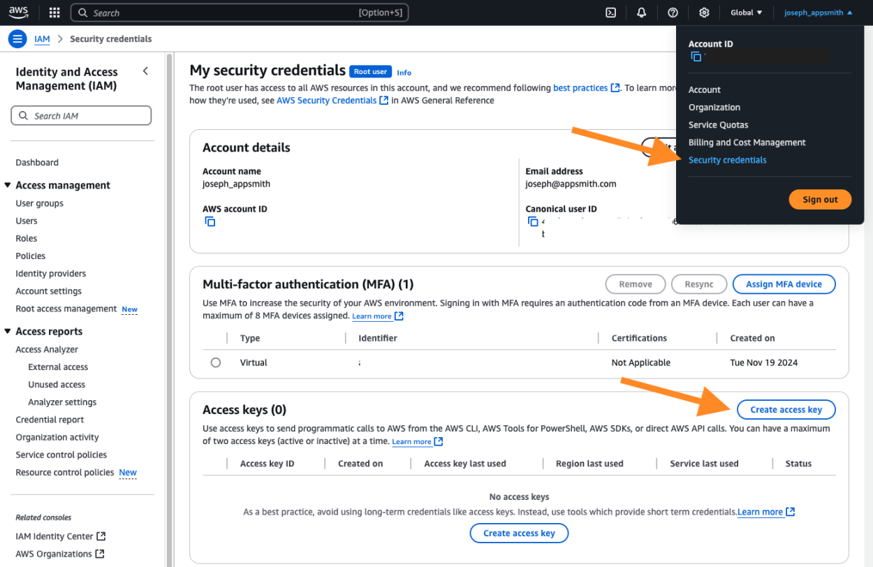 create access key